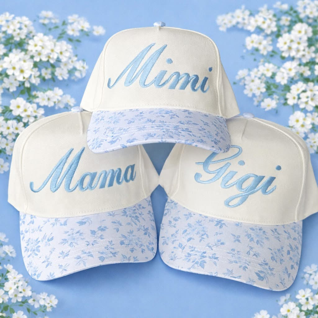 Custom Blue Floral Cap